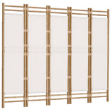 Vidaxl kamerscherm 5-panelen inklapbaar 200 cm bamboe en canvas