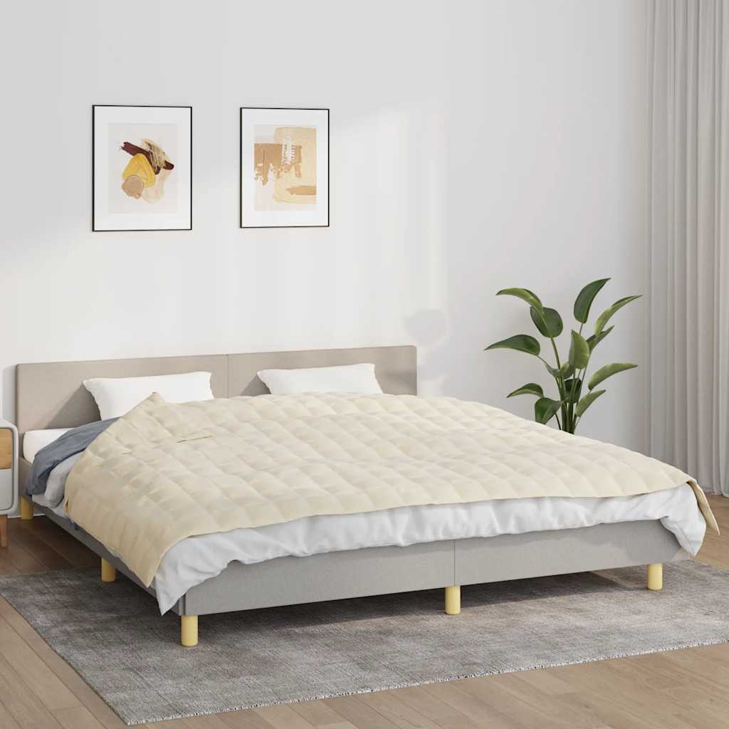Vidaxx Gewichtsdecke 155x220 cm 11 kg Stoff hellcreme
