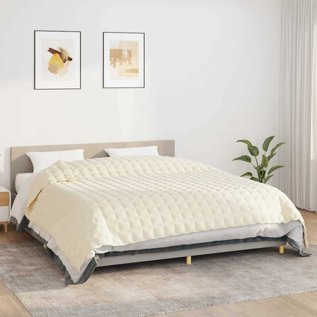 Vidaxx Gewichtsdecke 220x260 cm 15 kg Stoff hellcreme