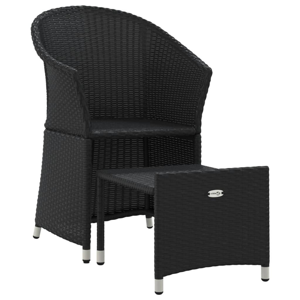 Vidaxl 2-delige loungeset met kussens poly rattan zwart