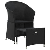 Vidaxl 2-delige loungeset met kussens poly rattan zwart