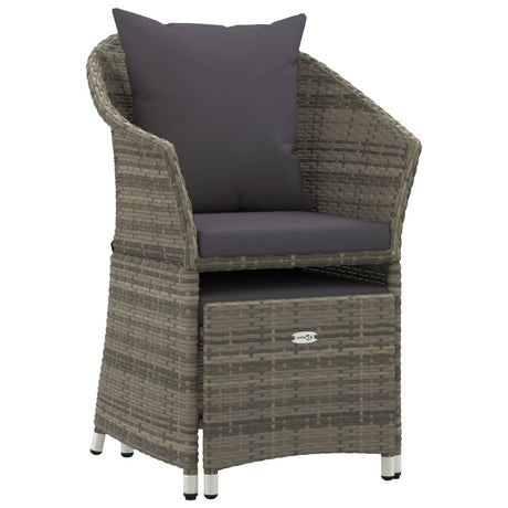 Vidaxl 2-delige loungeset met kussens poly rattan grijs