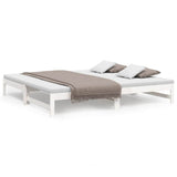 Vidaxl slaapbank uitschuifbaar 100x200 cm massief grenenhout wit
