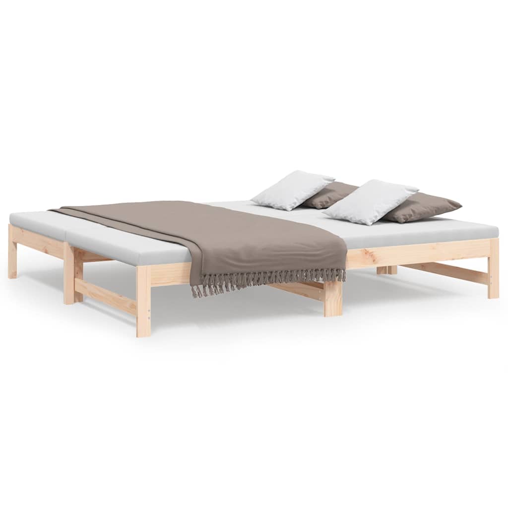 Vidaxl slaapbank uitschuifbaar massief grenenhout 75x190 cm