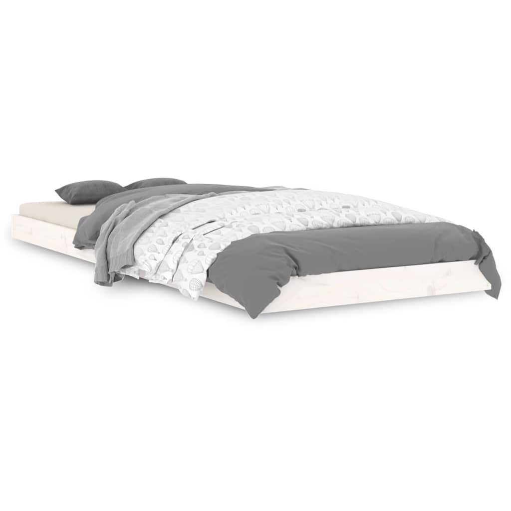 Vidaxl bedframe massief grenenhout wit 75x190 cm