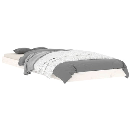 Vidaxl bedframe massief grenenhout wit 75x190 cm