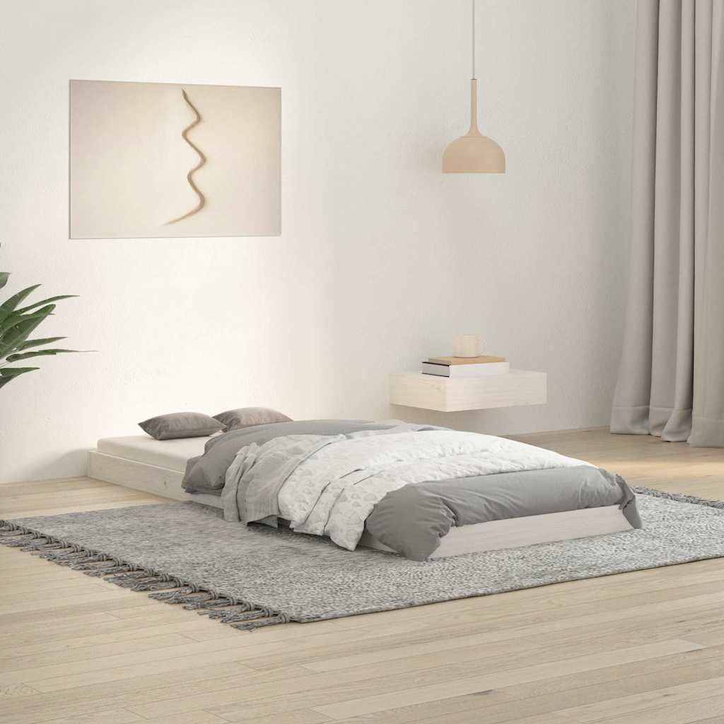 Vidaxl bedframe massief grenenhout wit 75x190 cm