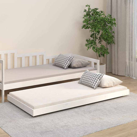 Vidaxl bedframe zonder matras massief grenenhout wit 75x190 cm