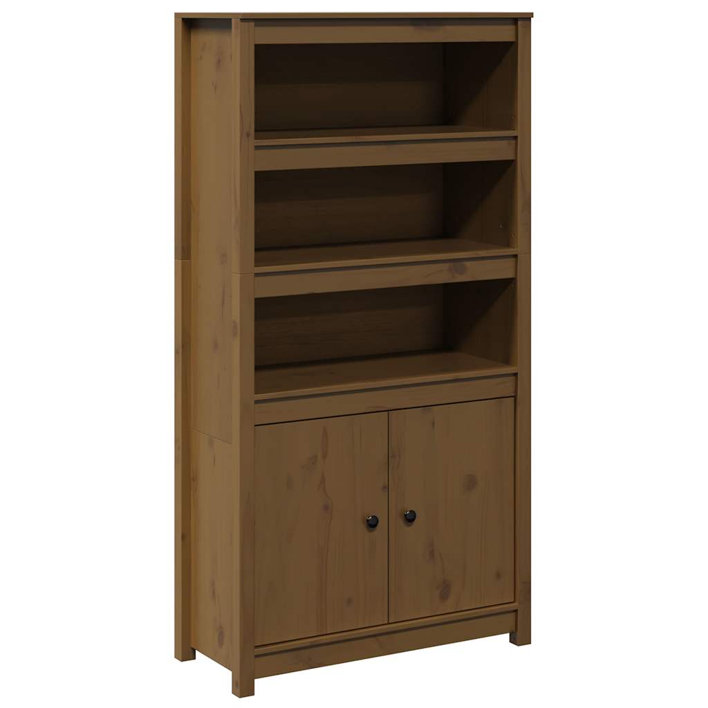 Vidaxl hoge kast 80x35x154 cm massief grenenhout honingbruin
