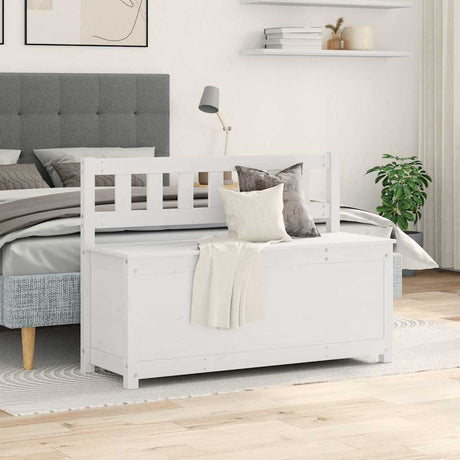 Vidaxl bankje 110x41x76,5 cm massief grenenhout wit