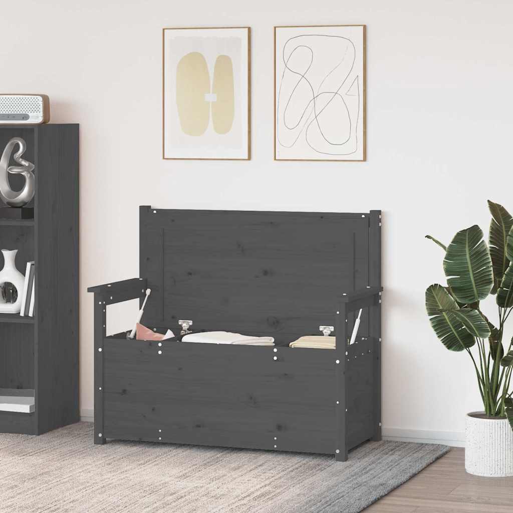 Vidaxl bankje 112,5x51,5x96,5 cm massief grenenhout grijs