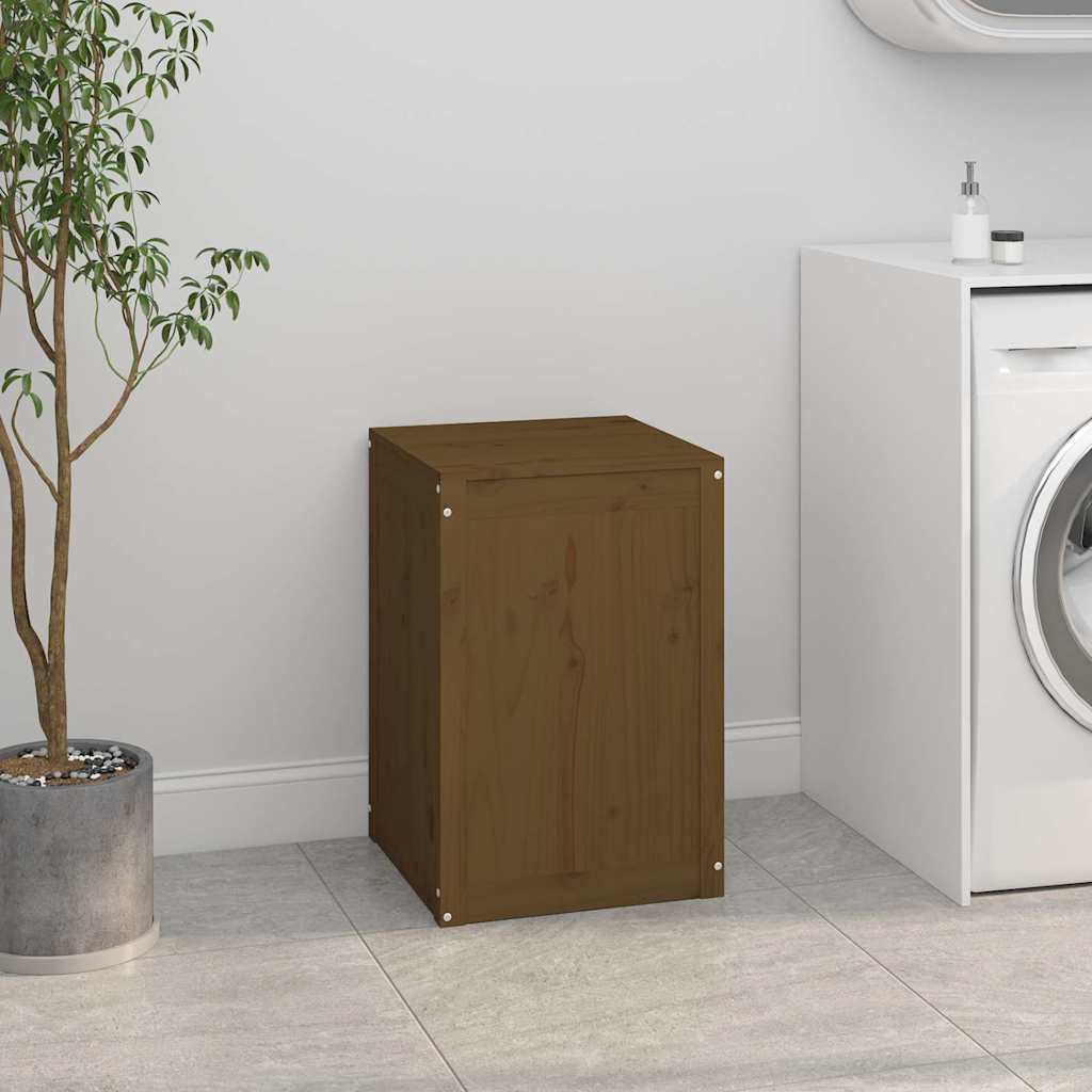 Vidaxx Wäschekorb 44x44x66 cm massives Kiefernholz honigbraun