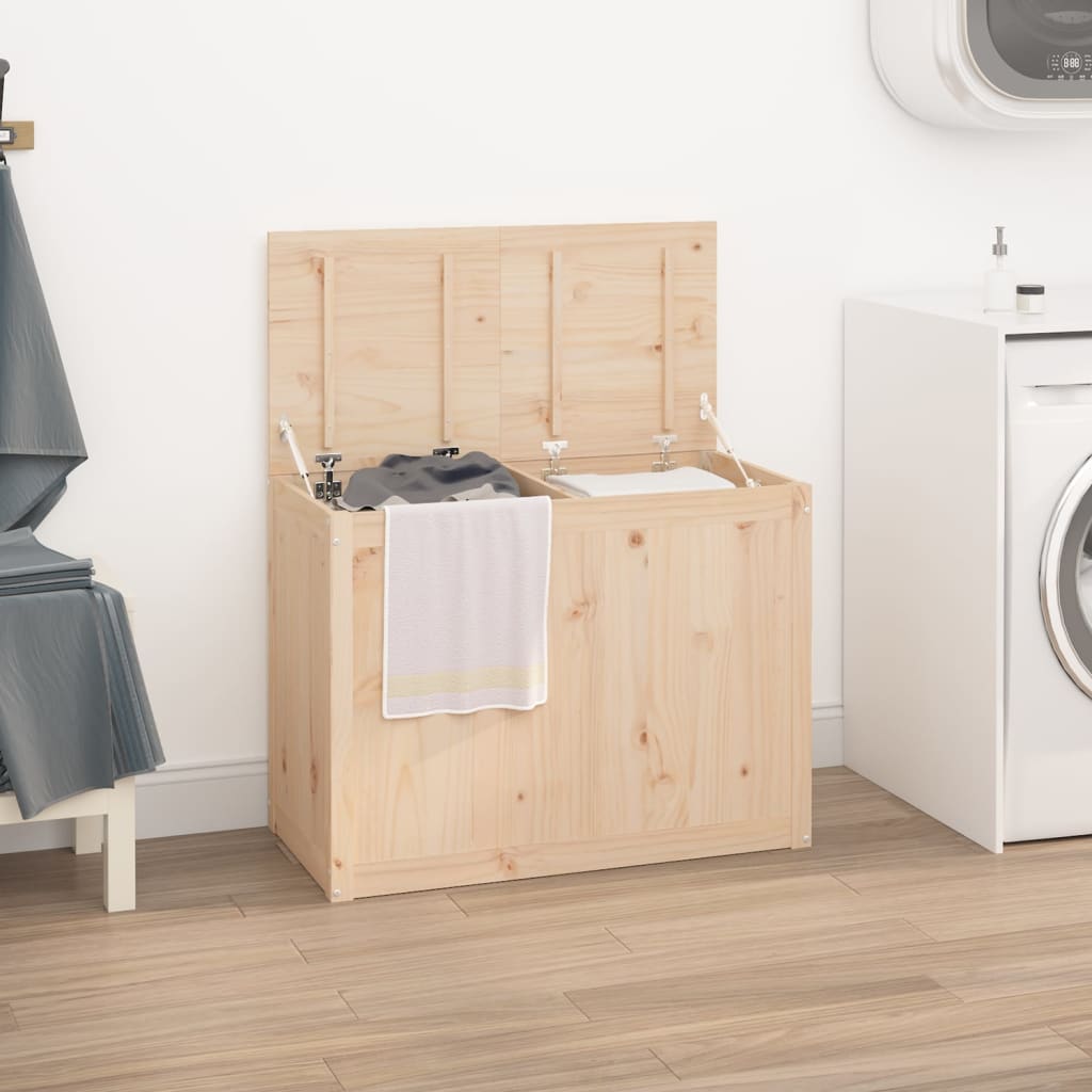 Vidaxx Wäschekorb 88,5x44x66 cm massives Kiefernholz