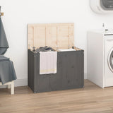 Vidaxx Wäschekorb 88,5x44x66 cm massives Kiefernholz grau
