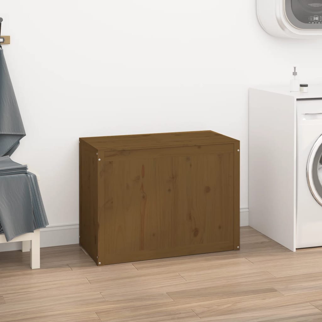 Vidaxx Wäschekorb 88,5x44x66 cm massives Kiefernholz honigbraun
