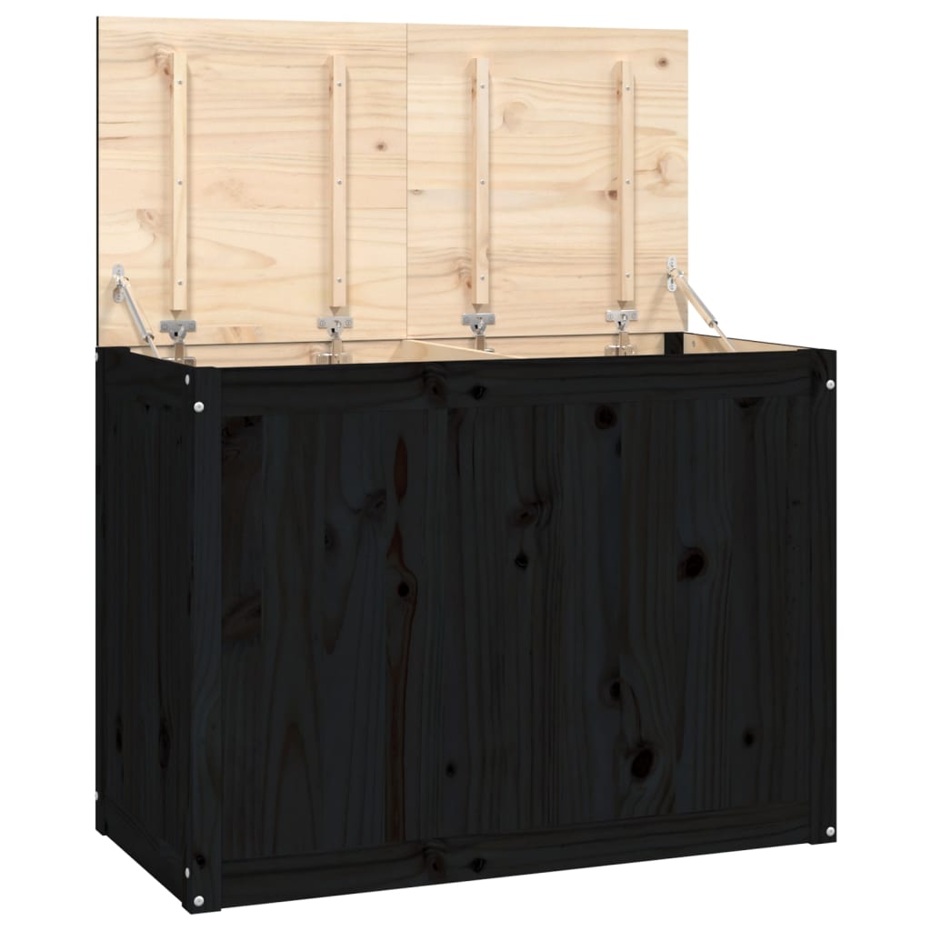 Vidaxx Wäschekorb 88,5x44x66 cm massives Kiefernholz schwarz