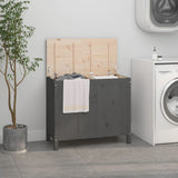 Vidaxx Wäschekorb 88,5x44x76 cm massives Kiefernholz grau
