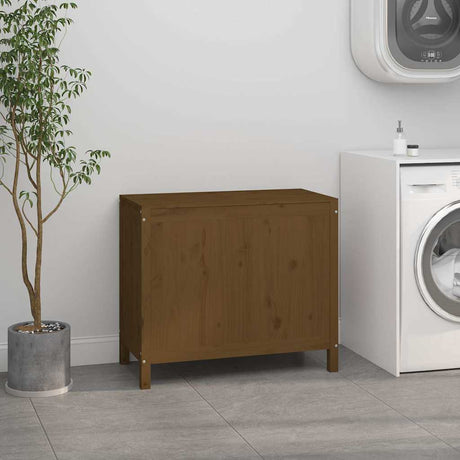 Vidaxx Wäschekorb 88,5x44x76 cm massives Kiefernholz honigbraun