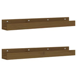 Vidaxl wandschappen 2 st 80x12x9 cm massief grenenhout honingbruin