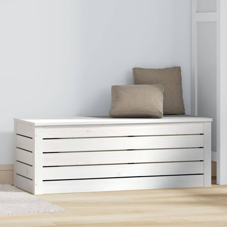 Vidaxl opbergbox wit 89x36,5x33 cm massief grenenhout