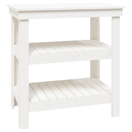 Vidaxx Werkbank 78,5x50x80 cm massives Kiefernholz weiß