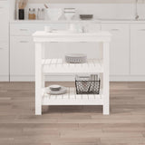 VidaXL Werkbank 78,5x50x80 cm massives Kiefernholz weiß