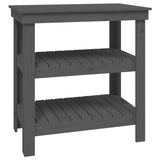 Vidaxx Werkbank 78,5x50x80 cm massives Kiefernholz grau