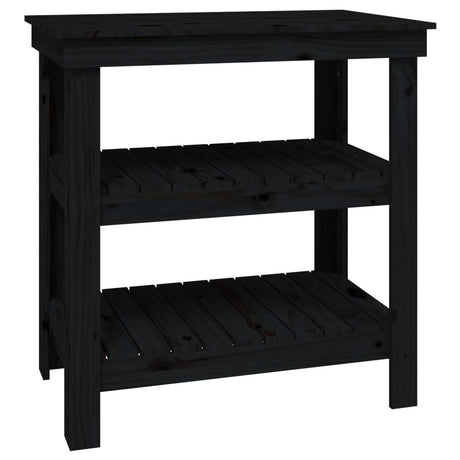 Vidaxx Werkbank 78,5x50x80 cm massives Kiefernholz schwarz