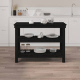 Vidaxx Werkbank 110,5x50x80 cm massives Kiefernholz schwarz