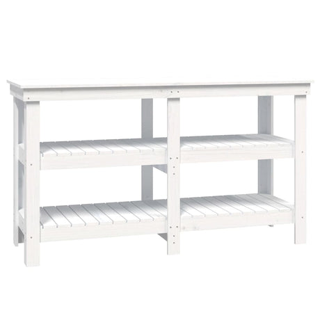 Vidaxx Werkbank 142,5x50x80 cm massives Kiefernholz weiß