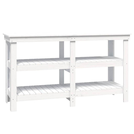 Vidaxx Werkbank 142,5x50x80 cm massives Kiefernholz weiß