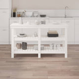 Vidaxx Werkbank 142,5x50x80 cm massives Kiefernholz weiß