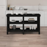 Vidaxx Werkbank 142,5x50x80 cm massives Kiefernholz schwarz