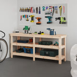 Vidaxx Werkbank 181x50x80 cm massives Kiefernholz