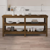 Vidaxx Werkbank 181x50x80 cm massives Kiefernholz honigbraun