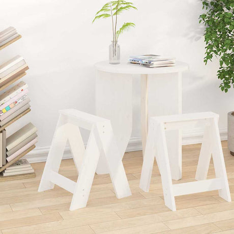 Vidaxl krukken 2 st 40x40x45 cm massief grenenhout wit