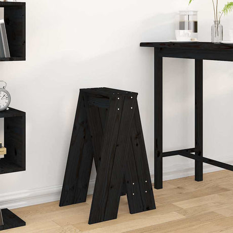 Vidaxl krukken 2 st 40x40x75 cm massief grenenhout zwart