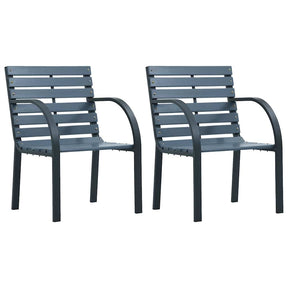 Vidaxl tuinstoelen 2 st massief vurenhout en gepoedercoat staal grijs