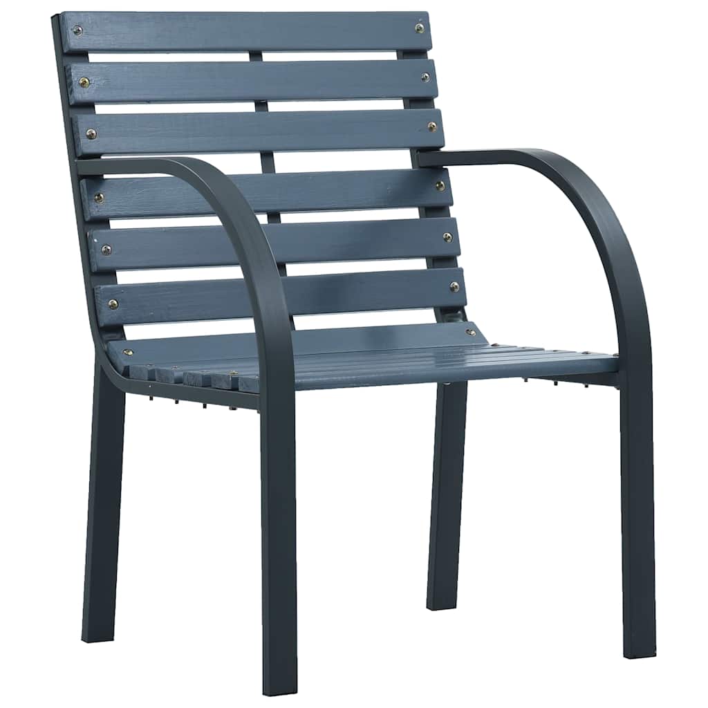 Vidaxl tuinstoelen 2 st massief vurenhout en gepoedercoat staal grijs