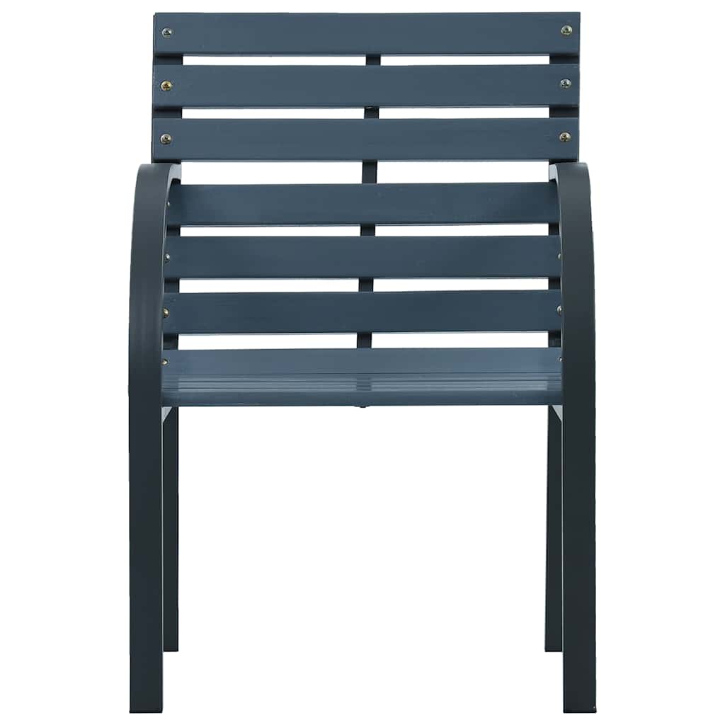 Vidaxl tuinstoelen 2 st massief vurenhout en gepoedercoat staal grijs
