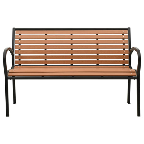 Vidaxl tuinbank 116 cm staal en hkc zwart en bruin