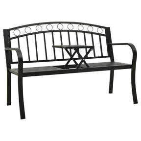 Vidaxl tuinbank met tafel 120 cm staal zwart