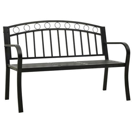 Vidaxl tuinbank met tafel 120 cm staal zwart