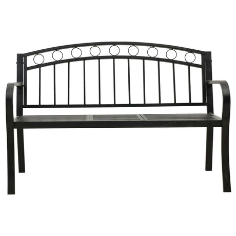 Vidaxl tuinbank met tafel 120 cm staal zwart