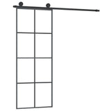 VidaXL Schiebetür mit Beschlägen 76x205 cm ESG-Glas und Aluminium