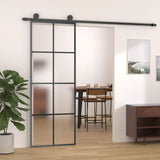 VidaXL Schiebetür mit Beschlägen 76x205 cm ESG-Glas und Aluminium