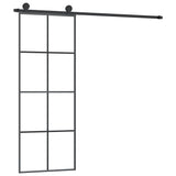 VidaXL Schiebetür mit Beschlägen 76x205 cm ESG-Glas und Aluminium