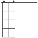 VidaXL Schiebetür mit Beschlägen 76x205 cm ESG-Glas und Aluminium