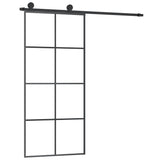 VidaXL Schiebetür mit Beschlägen 90x205 cm ESG-Glas und Aluminium