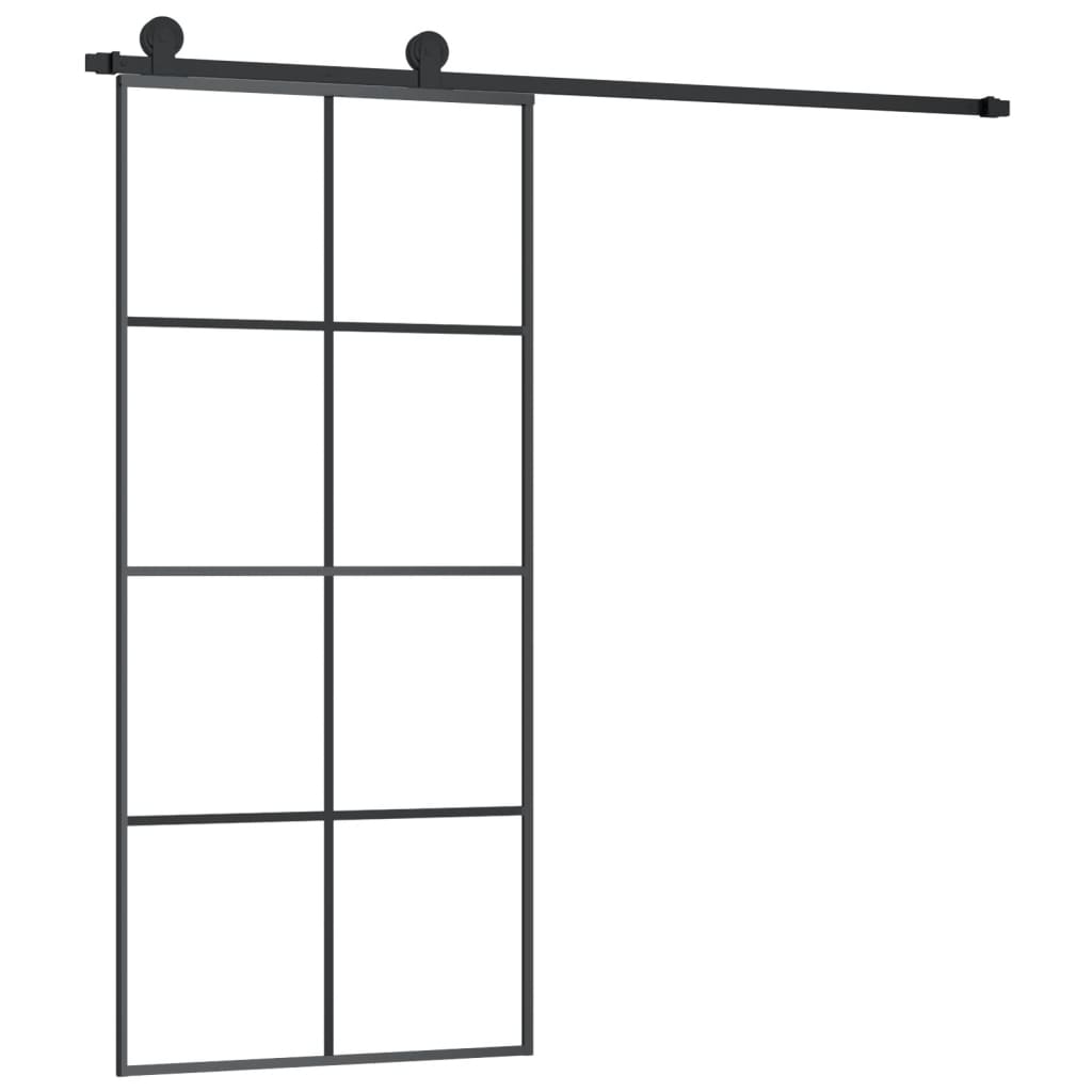 VidaXL Schiebetür mit Beschlägen 90x205 cm ESG-Glas und Aluminium